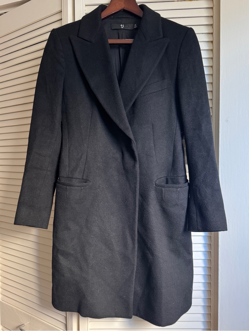 Uniqlo Black Wool-Blend Pea Coat